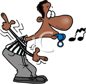 cartoon referee blowing his whistle clipart