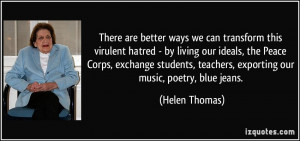 ... Peace Corps, exchange students, teachers, exporting our music, poetry