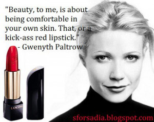 Red Lipstick, Gwenyth Paltrow, lancome l’absolu rouge, quote