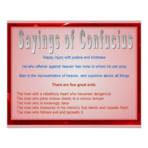 Religion, Confucianism, Sayings of Confucius Poster
