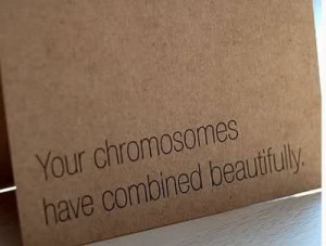 Your chromosomes have combined beautifully.