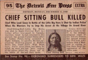 Chief Sitting Bull Killed Topps Trading Card 1954 verso - http://www ...