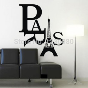 com : Buy Paris Art Eiffel Tower Removable Wall Stickers Decals Quote ...
