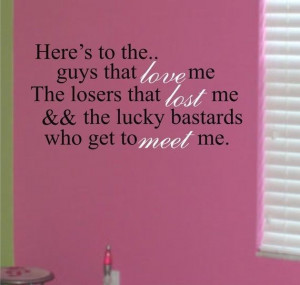 Here's to All the Boys Quote Wall Decal Sticker Teen Love Girl Room ...