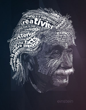 Albert Einstein typography poster.