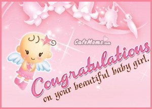 Congratulations On Your Beautiful Baby Girl Facebook Graphic