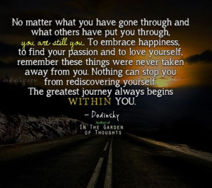 Greatest journey lies within you