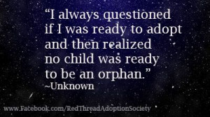No child is ready to be an orphan.