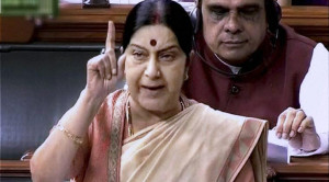 External Affairs Minister Sushma Swaraj on Wednesday took the Congress ...