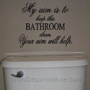 1041 my aim bathroom wall decal keeping the bathroom clean can be a ...