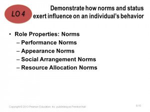 behavior Role Properties: Norms –Performance Norms –Appearance ...
