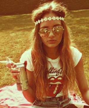 flowers, hippie, ray ban, rolling stones