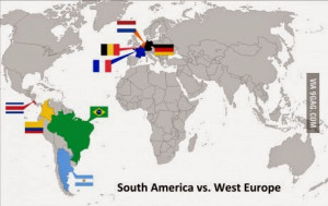 In WC 2014, 4 teams each form South America namely Brazil, Argentina ...