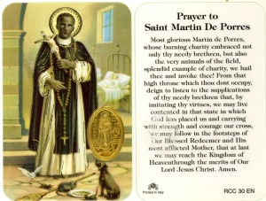 St. Martin de Porres Prayer Card (RCC 30E)