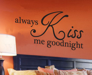 5pcs Always Kiss Me Goodnight Lovers Wedding -wall sticker decor quote ...