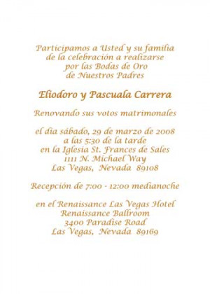 Wedding Invitation Quotes In Spanish Wording for wedding