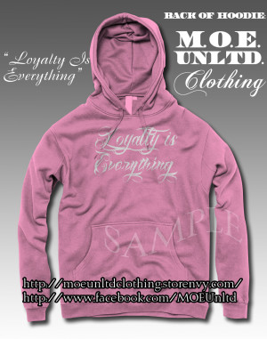 Loyalty is everything script adult hoodie pink/white 2xl-5xl