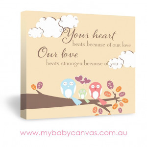 Your Heart Beats Because | Baby Quote Canvas Design | My Baby Canvas ...