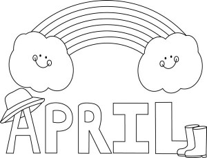 clip art black and white | Black and White Month of April Rainbow Clip ...