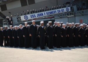 ... the USS John F. Kennedy CV-67 at the decommissioning ceremony