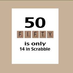 ... Birthday Card, Milestone Birthday, Scrabble Birthday Card, The Big 50