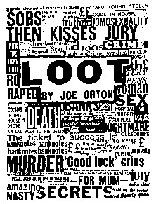 KENNETH HALLIWELL'S POSTER FOR JOE ORTON'S ''LOOT''