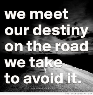 We meet our destiny on the road we take to avoid it