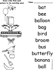 Match Words Starting With Ch Printable Worksheet