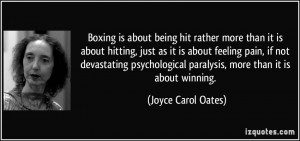 Boxing is about being hit rather more than it is about hitting, just ...