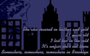 Somewhere In Brooklyn - Bruno Mars Song Lyric Quote in Text Image