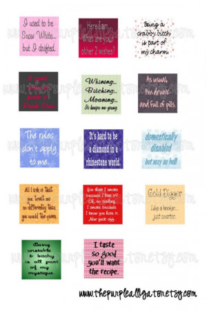 Sassy Bitchy Naughty Attitude-Filled Quotes Scrabble Tile 3\/4 inch ...
