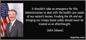 It shouldn't take an emergency for this Administration to deal with ...