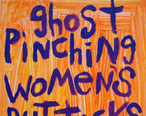 Original WORD ART Painting - Nayarts - Ghost Pinching Women's Buttocks ...