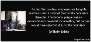 fact that political ideologies are tangible realities is not a proof ...