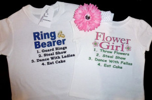 Flower Girl and Ring Bearer Wedding Onesie or T-shirt Set with ...