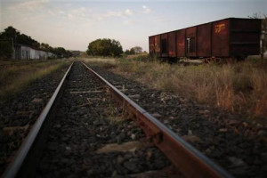 ... train wagon is pictured on the tracks of the Goias Railroad in