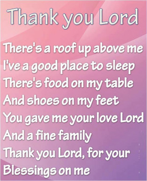 Prayer Quotes thank you Lord, for your blessing on me