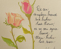 Roses and Thorns Print Abe Lincoln Quote Water Color 8.5 x 11 ...