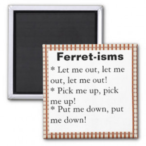 Funny Ferret-ism Quotes Fridge Magnets