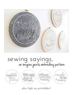 ... :: Imagine Gnats Sewing Sayings Embroidery - Downloadable Pattern