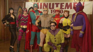 From the movie L to R: Silhouette, Mothman, Dollar Bill, Nite Owl, the ...