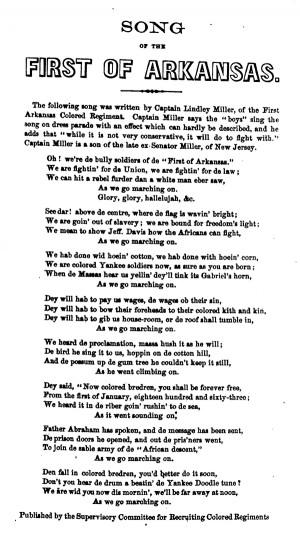 Song of the First of Arkansas: Written by Captain Lindley Miller of ...