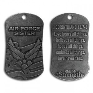 air force sister dog tag chain necklace