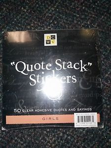 ... -STACK-STICKERS-50-CLEAR-ADHESIVE-QUOTES-SAYINGS-NEW-GIRLS-DCWV-NIP