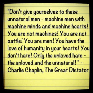 Charlie Chaplin movie quote