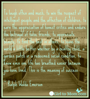 Quotes Emerson Success ~ Success Quote- Ralph Waldo Emerson | Girl to ...