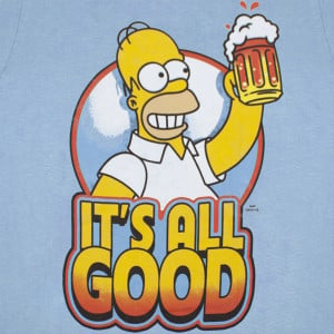 The Simpsons Homer Beer Mug It's All Good Blue Graphic T Shirt