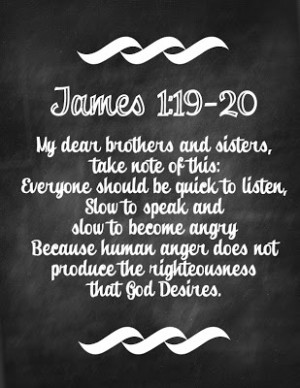 Chalkboard Bible Verse Free Printable James 1:19-20