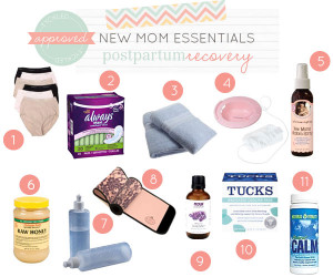 ... your new mom essentials to help with postpartum recovery early on