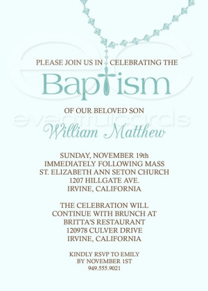 Baptism Invitation wording